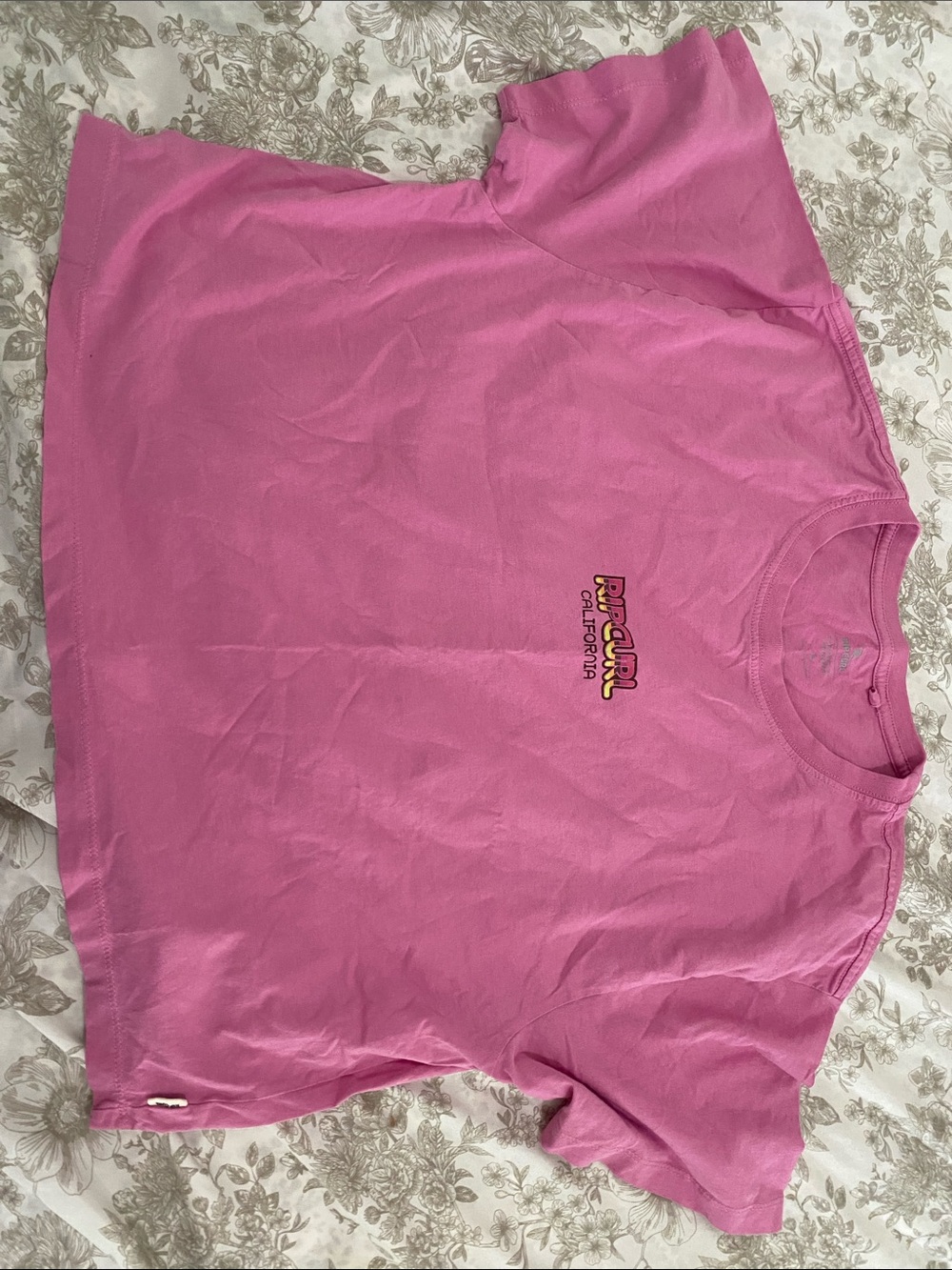 Rip Curl Pink Short Sleeve Kids Logo Tee